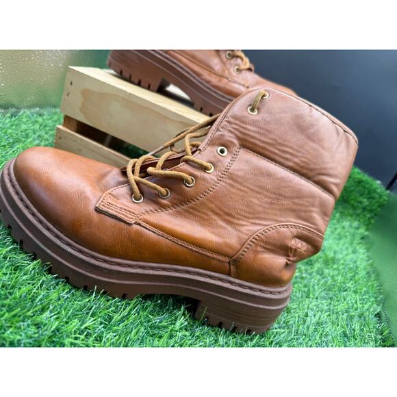 Rock & Candy- Brown Leather- Combat Boots- Size 7.5W - Picture 2 of 10